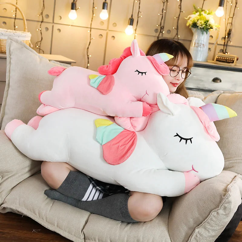 25-100cm Kawaii Giant Unicorn Plush Toy /  Soft Stuffed Unicorn  Pillow