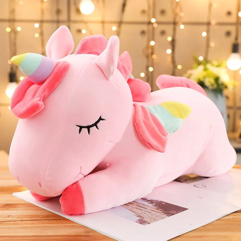 25-100cm Kawaii Giant Unicorn Plush Toy /  Soft Stuffed Unicorn  Pillow