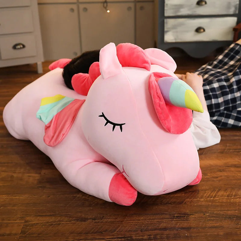 25-100cm Kawaii Giant Unicorn Plush Toy /  Soft Stuffed Unicorn  Pillow