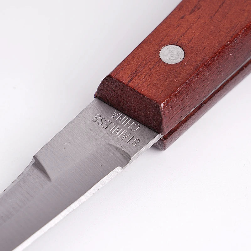 1/2Pcs Horseshoe Knife  Stainless Steel Double-edged Wooden Handle Hoof Trimming Knife